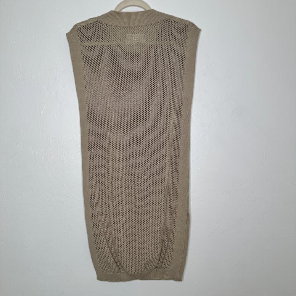 MM6 Martin Margiela Tan Sleeveless Long Knit crocheted Sweater Vest Sz Italy M - Thumbnail 4
