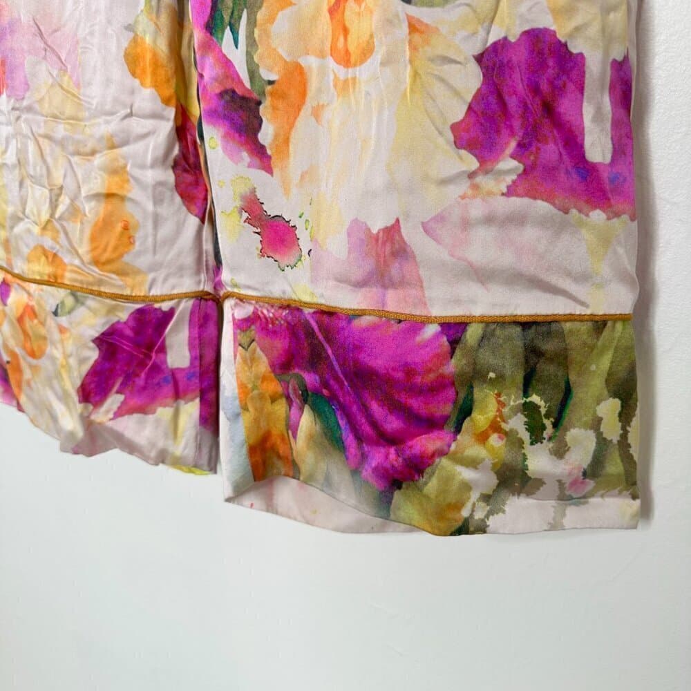 APO3 Floral Silky Flowy Leg Pants Size 44 (US size L) - Thumbnail 3