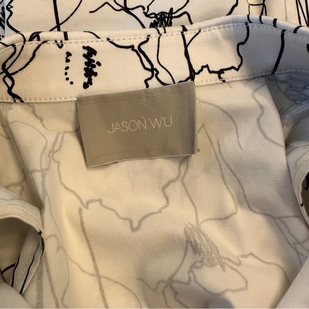 JASON Wu White & Black Button Down Sleeveless Top Size 6 - Thumbnail 5