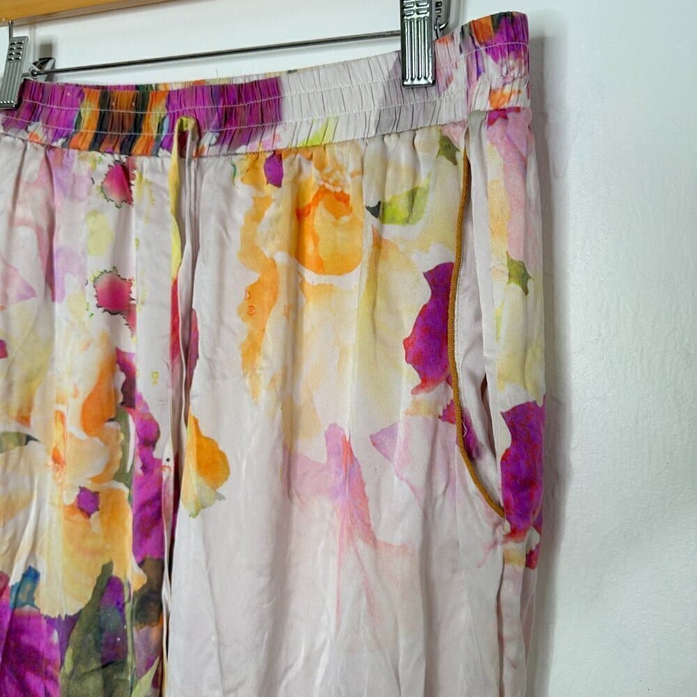 APO3 Floral Silky Flowy Leg Pants Size 44 (US size L) - Thumbnail 2