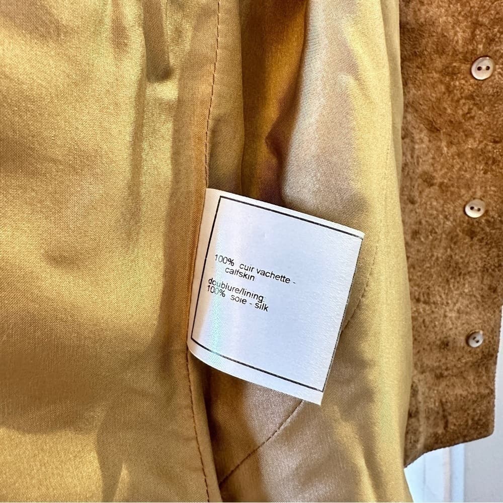 Chanel Size 42 (US SIZE M) Calfskin & Silk Button Down Vest NEEDS CLEANING - Thumbnail 7
