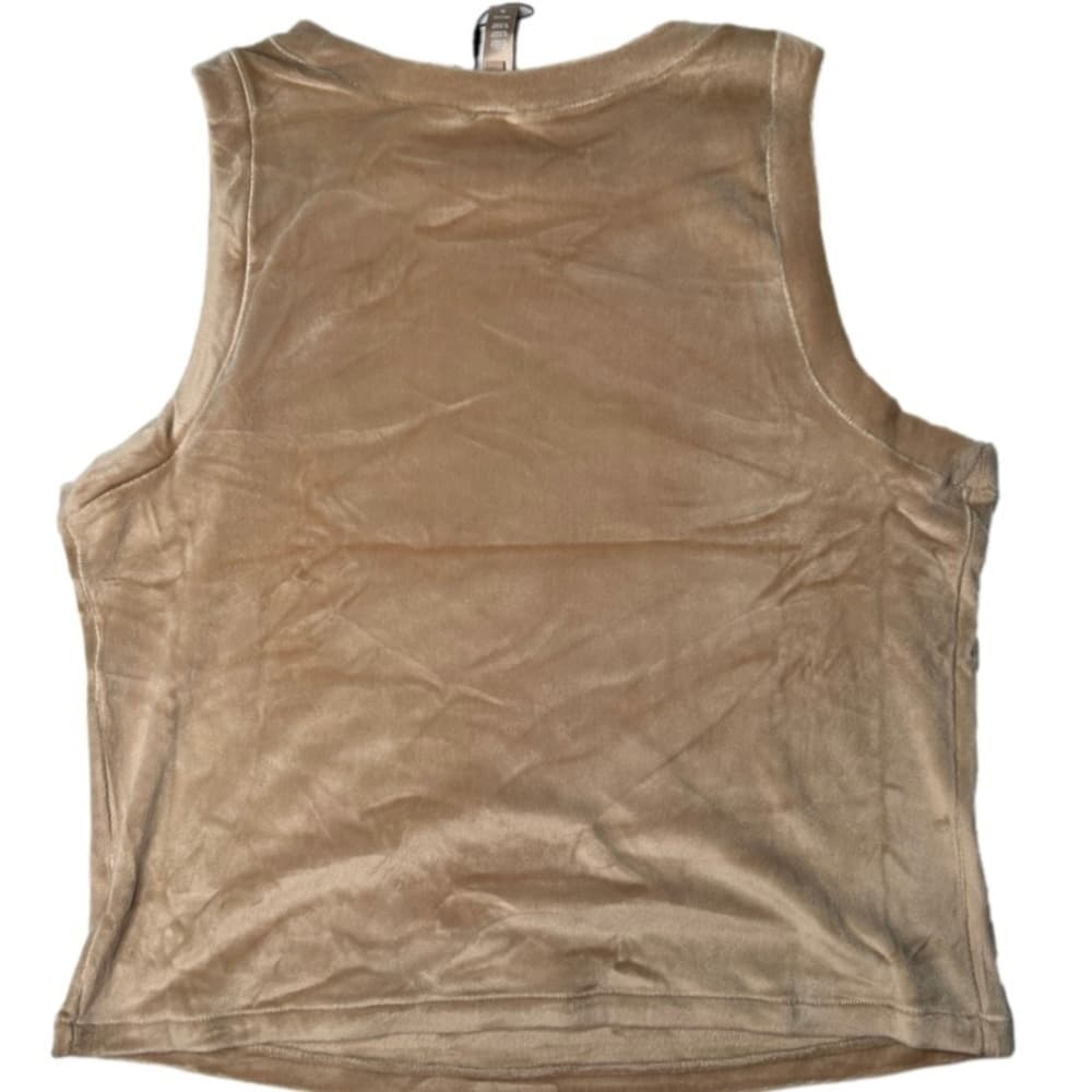 SKIMS Velour Crew Neck Tank Honey Size XL NEW High Neck Sleeveless - Thumbnail 4