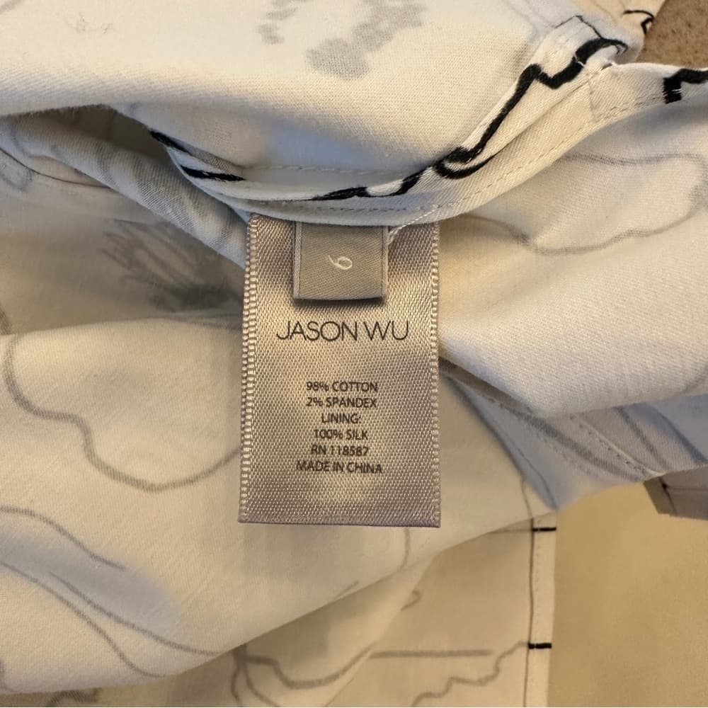 JASON Wu White & Black Button Down Sleeveless Top Size 6 - Thumbnail 4