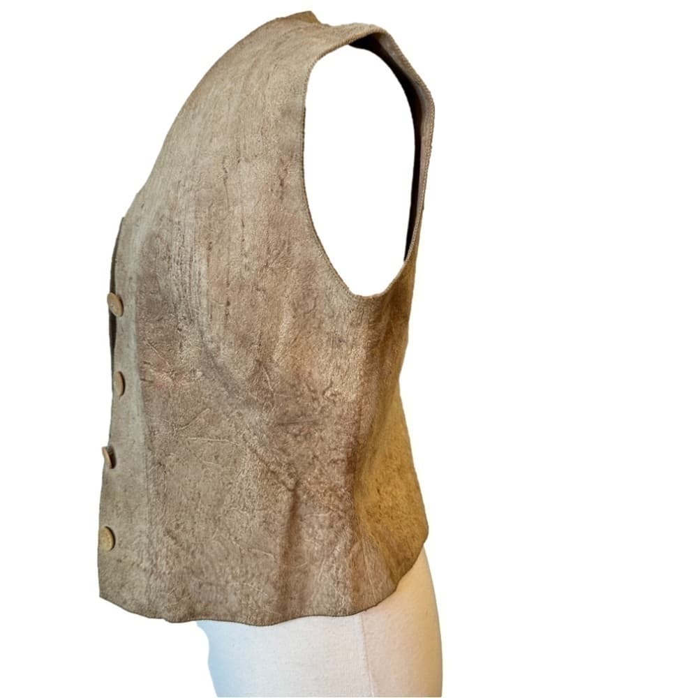 Chanel Size 42 (US SIZE M) Calfskin & Silk Button Down Vest NEEDS CLEANING - Thumbnail 3