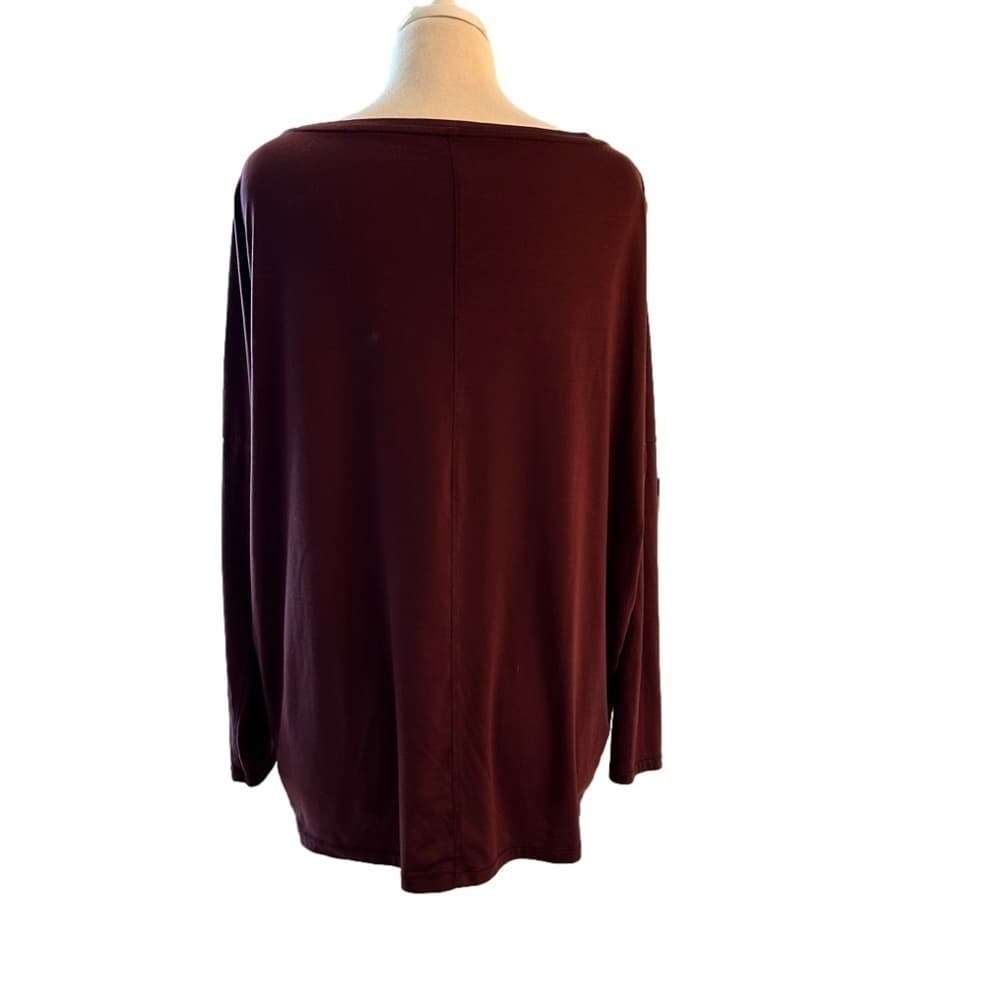 Athleta Maroon Long Sleeve Oversize Top Size M - Thumbnail 2