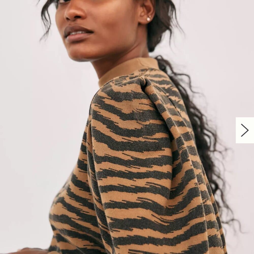 AGOLDE Tigress Puff-Sleeved Sweatshirt Size XL Boxy Big Shoulder - Thumbnail 2