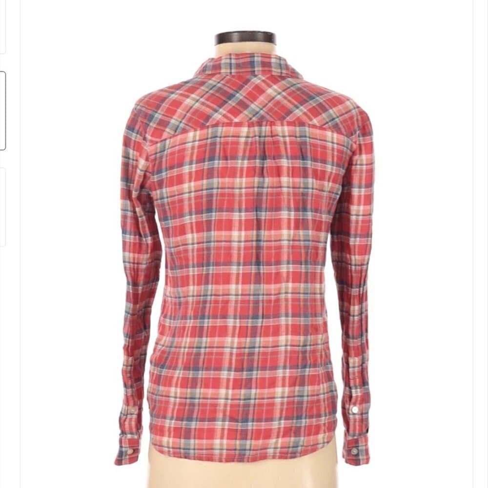 Madewell classic long sleeve red plaid button-Down shirt size XS - Thumbnail 2