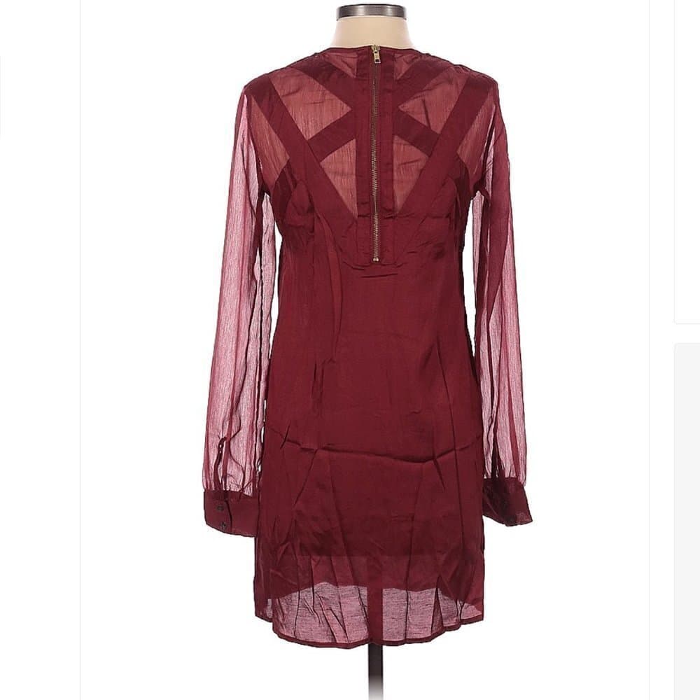 OBEY Red Long Sleeve Dress Size XS - Thumbnail 2