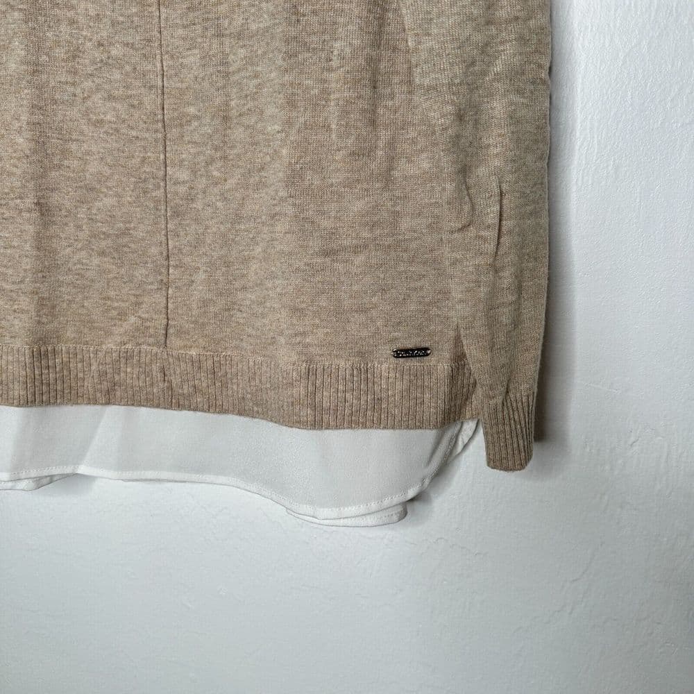 Calvin Klein beige long sleeves faux layered sweater size Small - Thumbnail 2