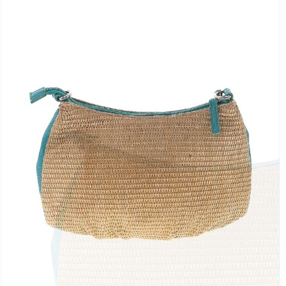 BUENO Straw and Leather Crossbody Bag - Thumbnail 3