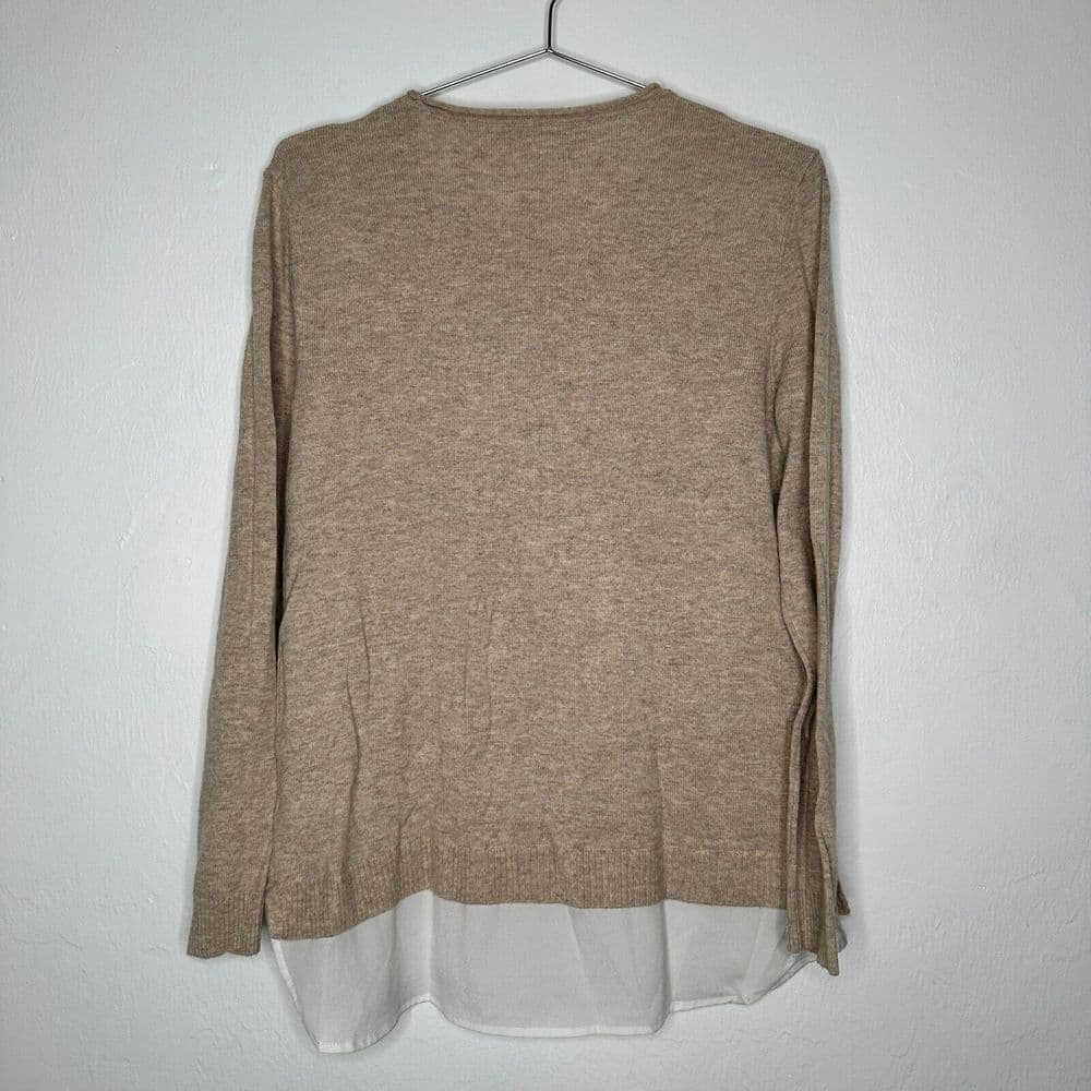 Calvin Klein beige long sleeves faux layered sweater size Small - Thumbnail 4