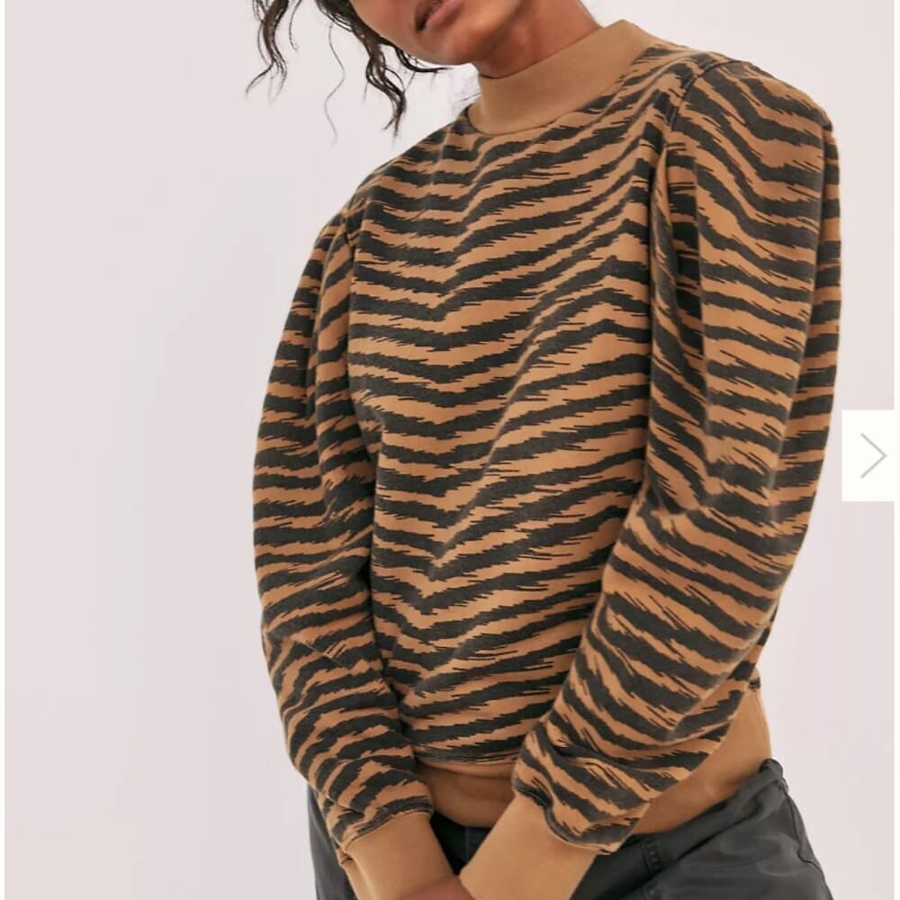 AGOLDE Tigress Puff-Sleeved Sweatshirt Size XL Boxy Big Shoulder - Thumbnail 4