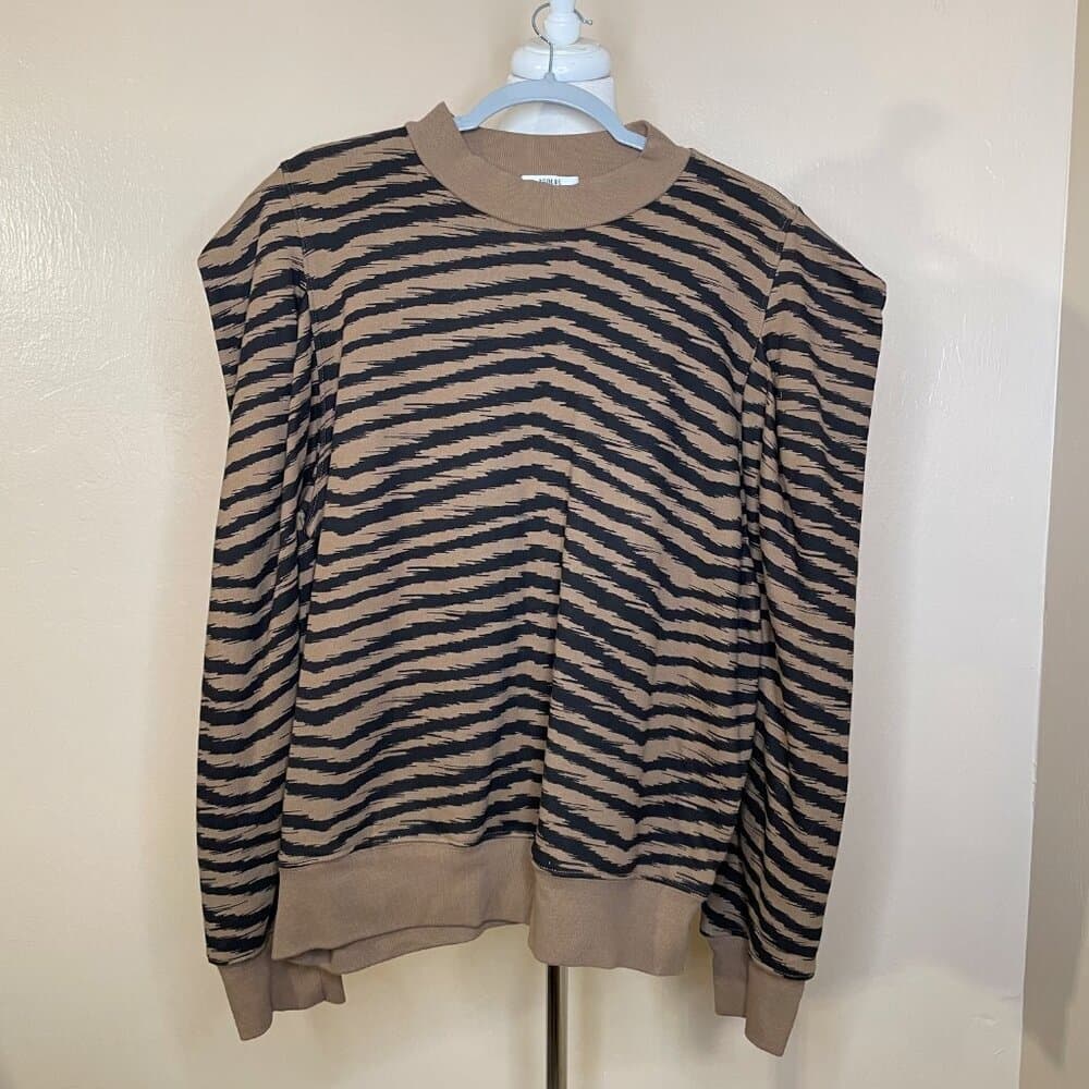 AGOLDE Tigress Puff-Sleeved Sweatshirt Size XL Boxy Big Shoulder - Thumbnail 8