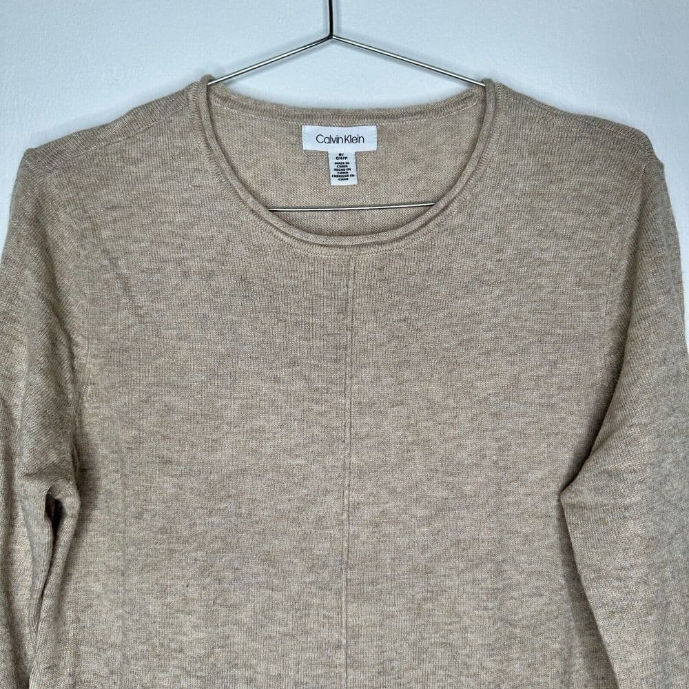 Calvin Klein beige long sleeves faux layered sweater size Small - Thumbnail 3