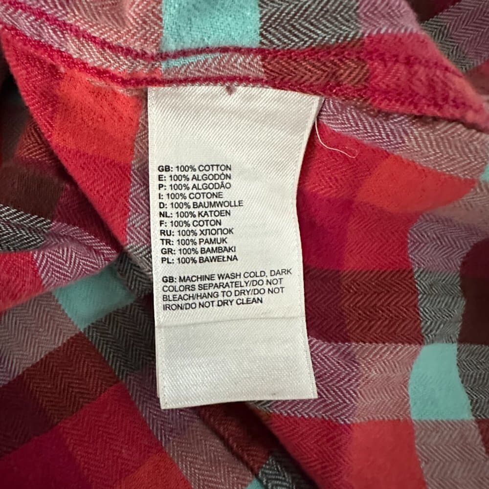 The North Face Ladies Red Plaid Flannel Shirt Size M - Thumbnail 6