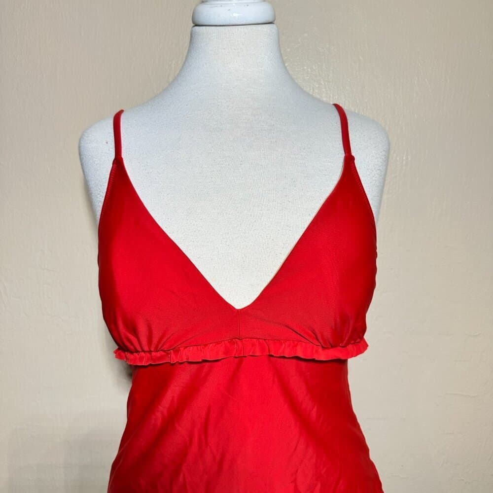 Old Navy Red Ruffle Tankini Top NWOT - Thumbnail 2