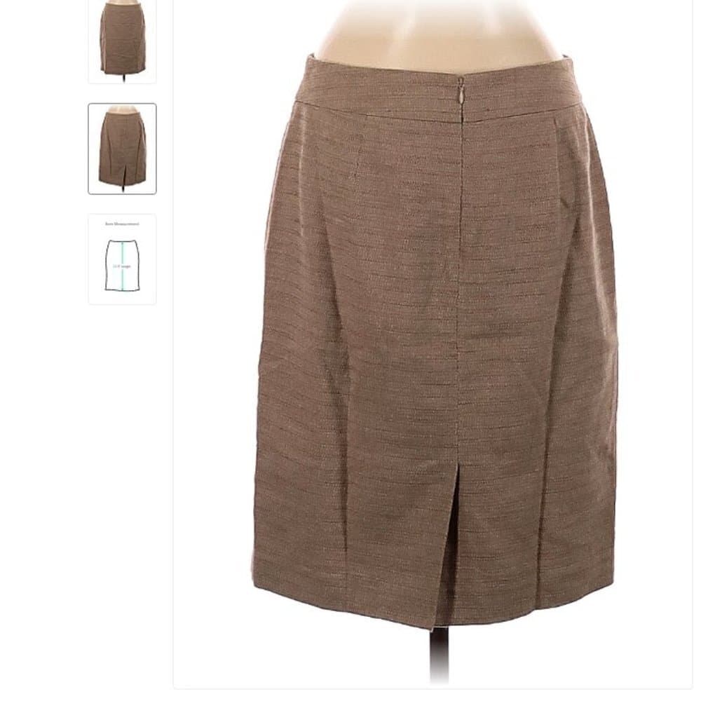 ANN Taylor Factory Tan Pencil Skirt Size 8 - Thumbnail 2