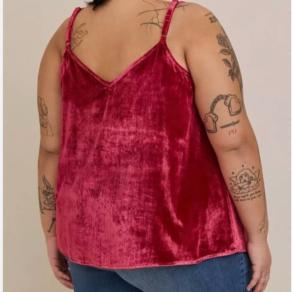 Torrid Sophie Velvet Swing Cami Red Plus #H44018 Size 3 (3X 22/24) - Thumbnail 2