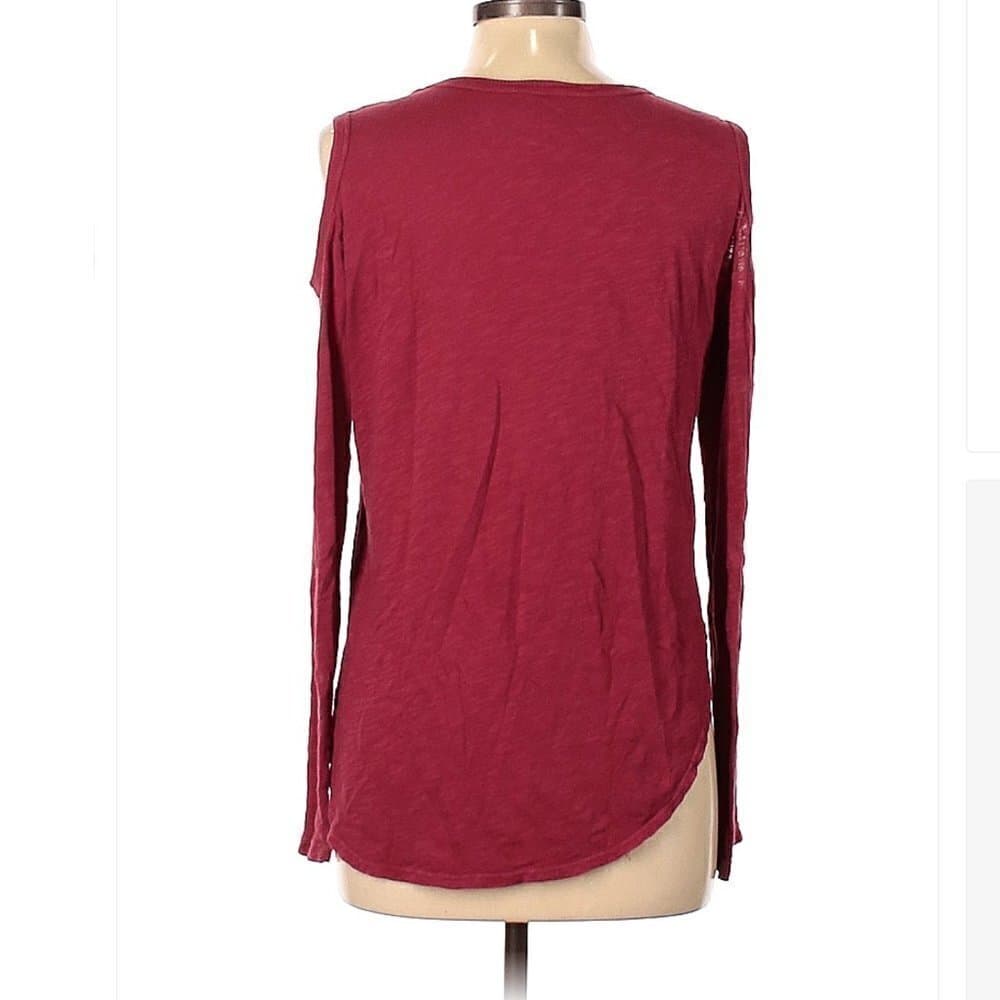 WILT Red Cold Shoulder Long Sleeve Top Size L - Thumbnail 2