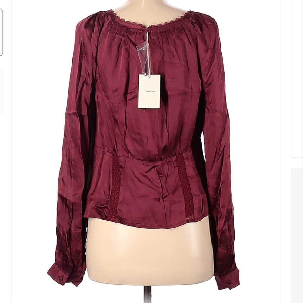 Nwt Tularosa Long Sleeve Maroon Blouse Size M - Thumbnail 2