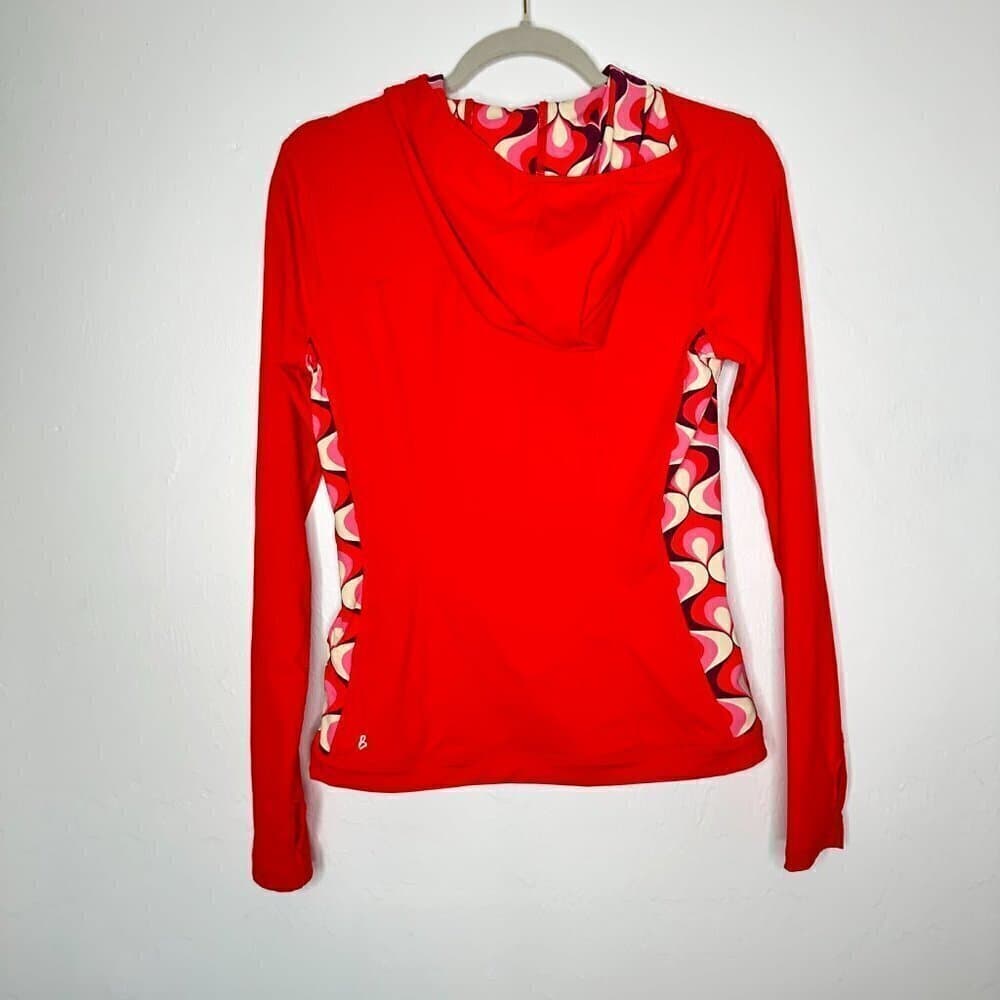 Boden Athletic Jacket Red With Geometric Print on the Side Size 8 - Thumbnail 6