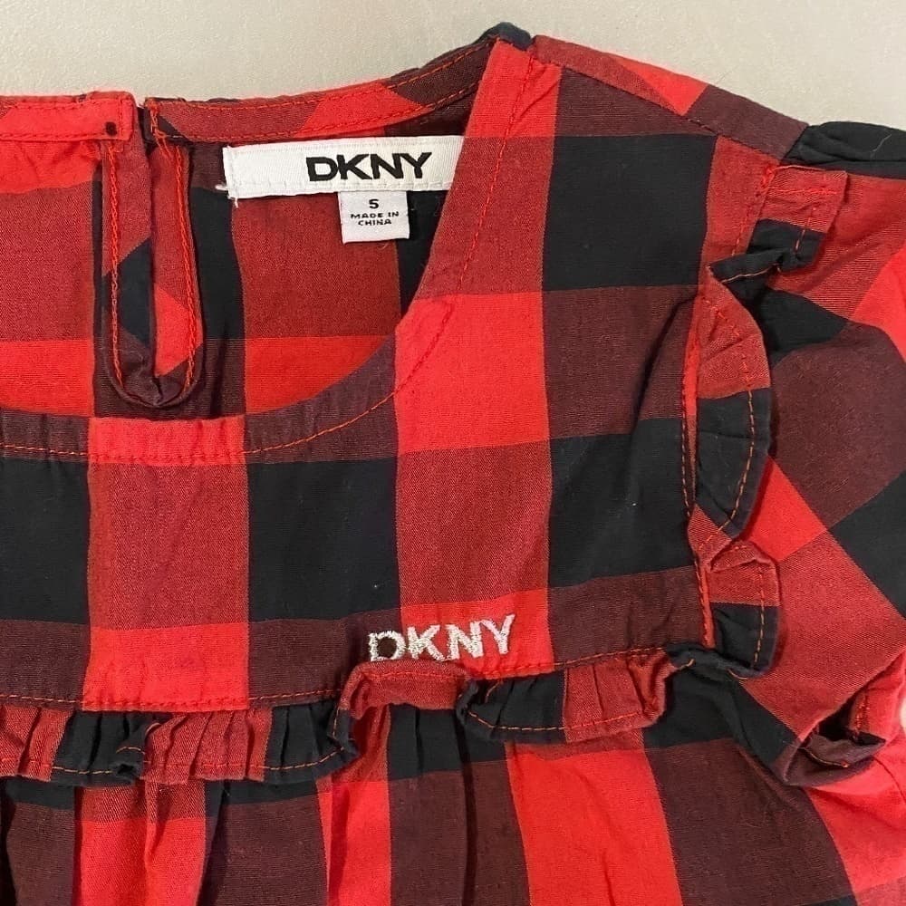 Dkny Girls Buffalo Check Plaid Dress Size 5 - Thumbnail 2