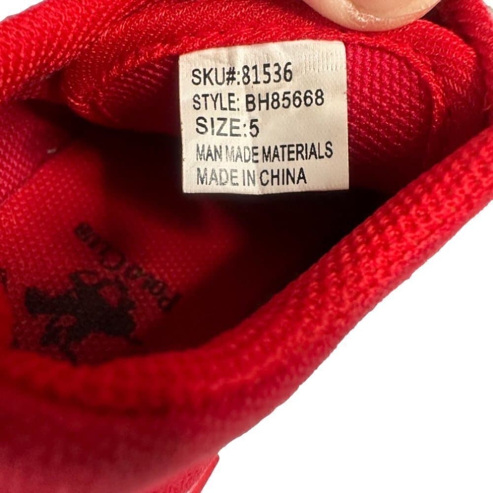 BEVERLY Hills Polo Club Red & White Little Boys Velcro Sneakers Size 5 - Thumbnail 5