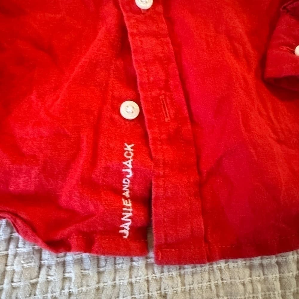 BUNDLE of Janie And Jack Boys Button Up Tops Size 18 Mos - Thumbnail 4