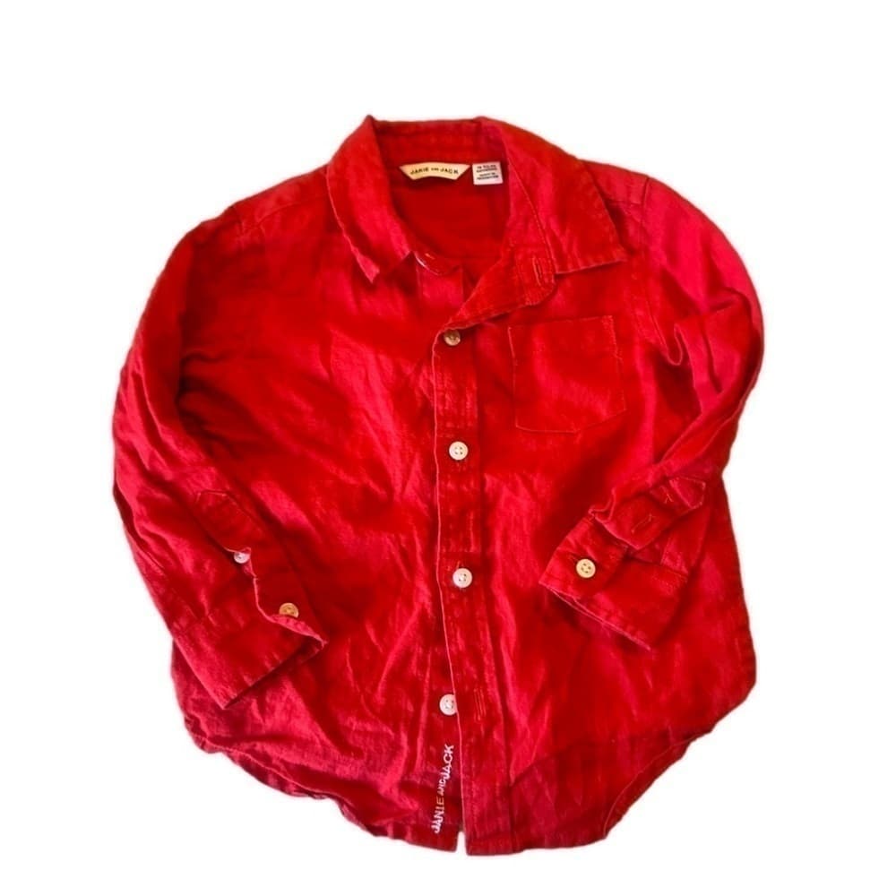 BUNDLE of Janie And Jack Boys Button Up Tops Size 18 Mos - Thumbnail 2