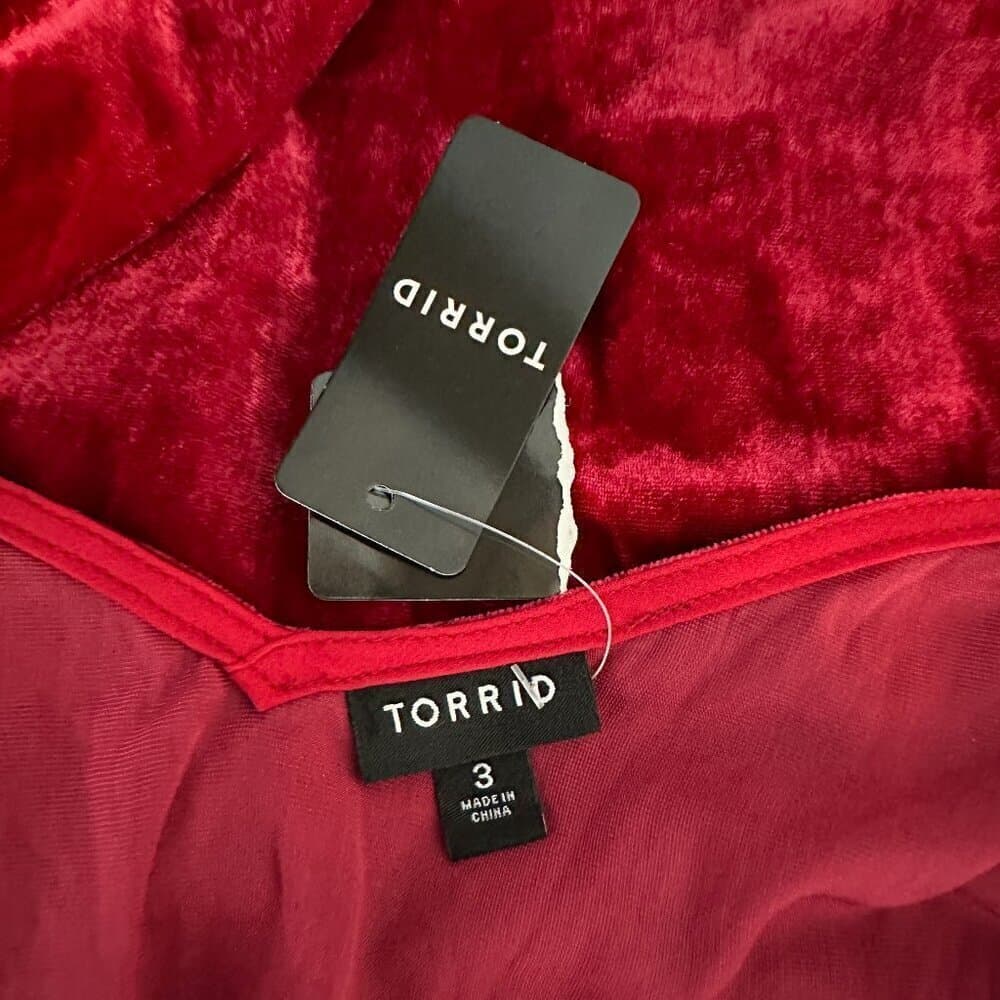 Torrid Sophie Velvet Swing Cami Red Plus #H44018 Size 3 (3X 22/24) - Thumbnail 7