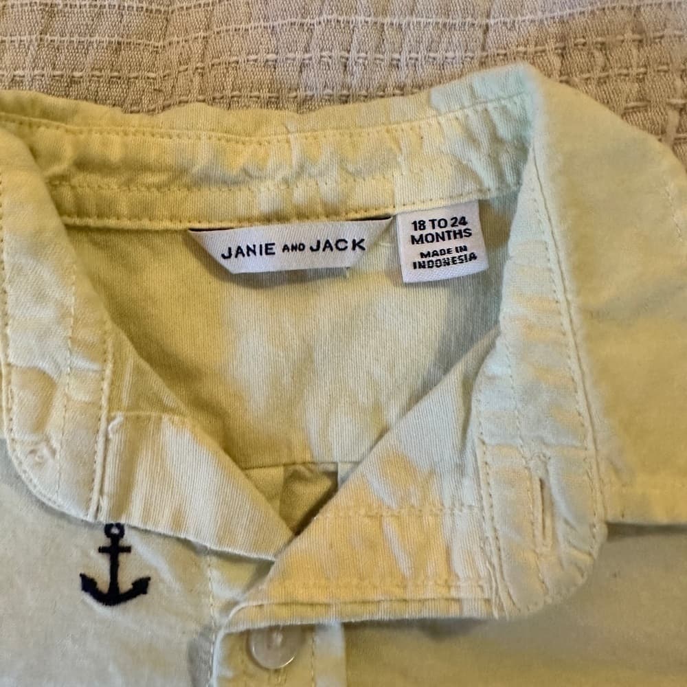 BUNDLE of Janie And Jack Boys Button Up Tops Size 18 Mos - Thumbnail 6