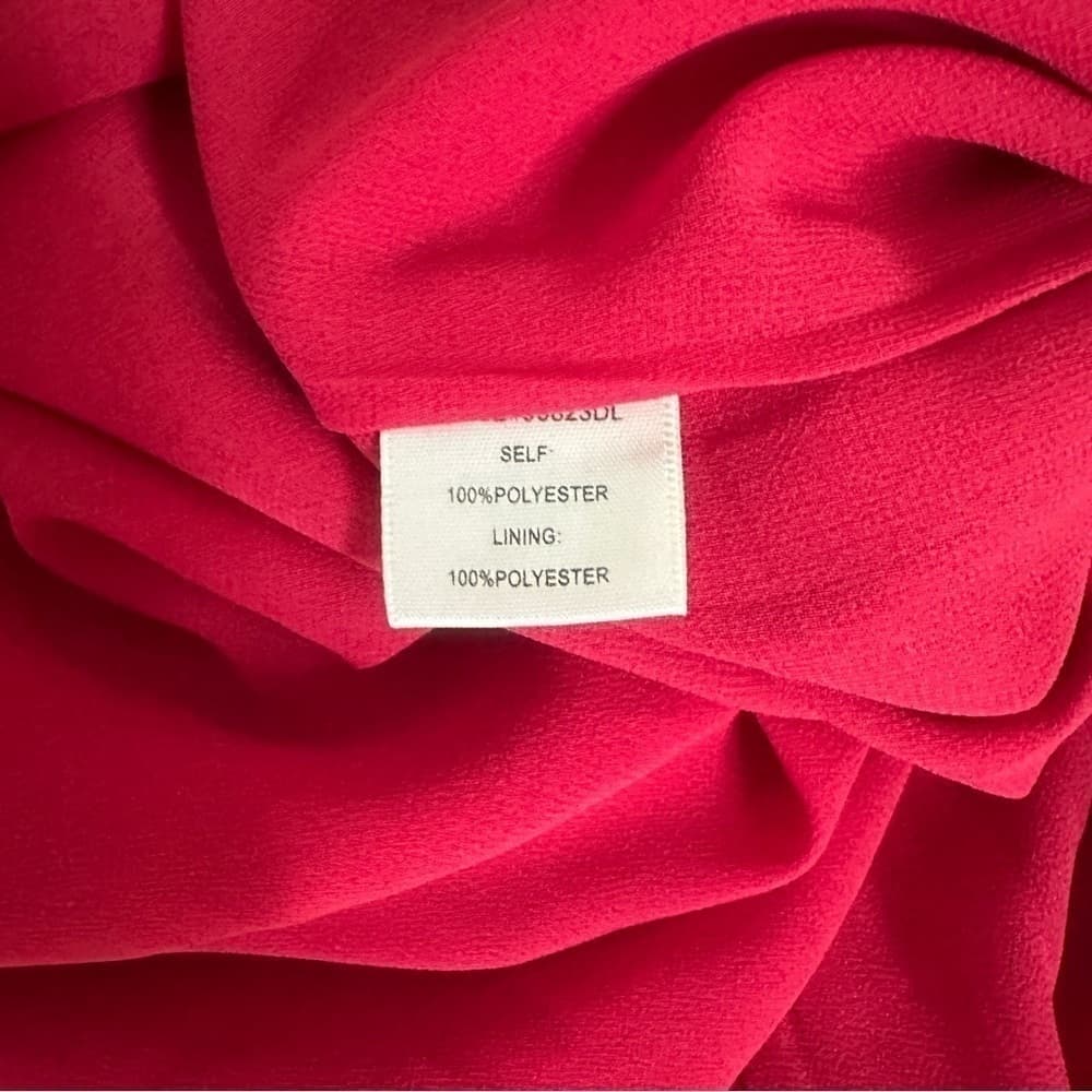 SKIES Are Blue Red Shift Long Sleeve Solid Dress Size L - Thumbnail 4