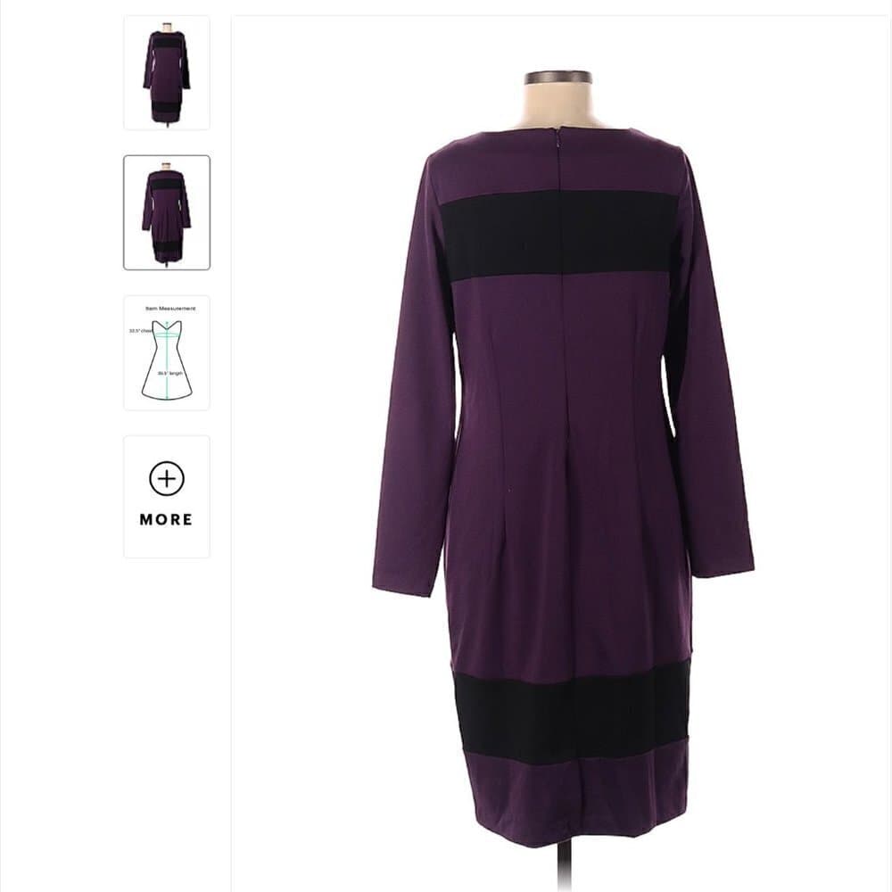 LONG Sleeve Purple Dress Size M - Thumbnail 2