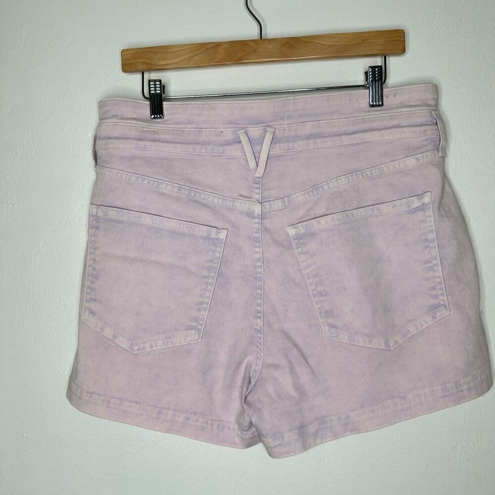Veronica Beard Jaylen High Waist Pleated Denim Shorts 31/12 Purple Cottagecore - Thumbnail 5
