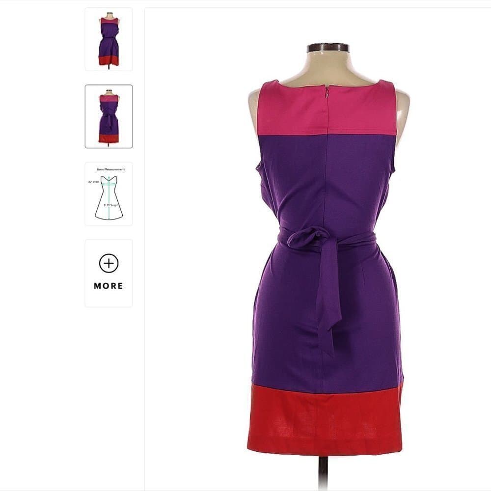 ELLE Sleeveless Color Block Dress Size 12 - Thumbnail 2