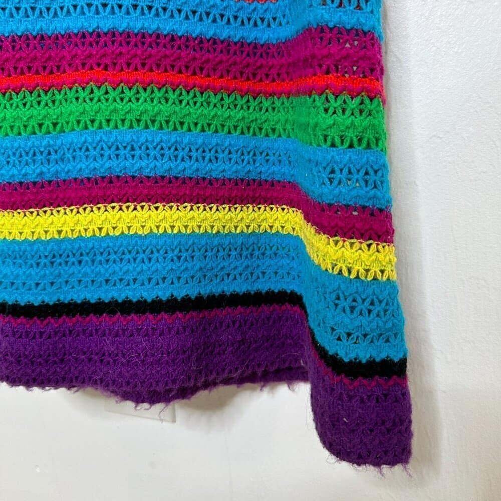 Vintage Lord & Taylor Crocheted Rainbow Sleeveless Maxi Dress Size 11 - Thumbnail 3