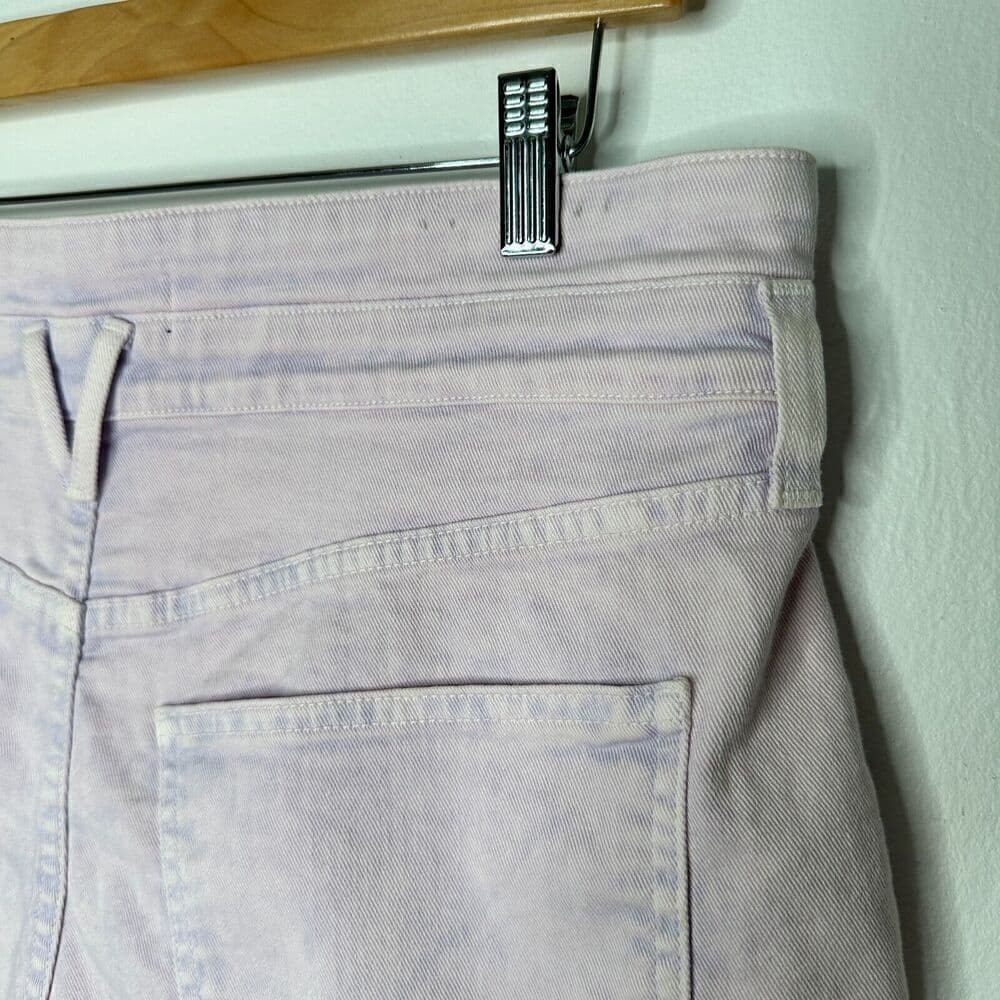 Veronica Beard Jaylen High Waist Pleated Denim Shorts 31/12 Purple Cottagecore - Thumbnail 6