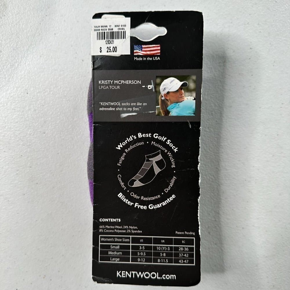 NEW Kentwool Purple and Gray Tour Skinn Socks Women Size 3-5 Youth 10-2 SM - Thumbnail 3