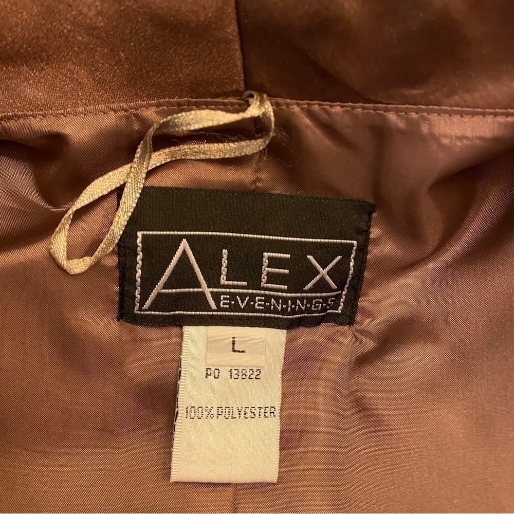 ALEX Evenings Purple Sheer Dress Jacket Size L - Thumbnail 3