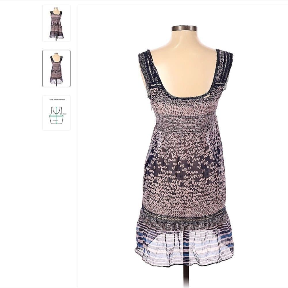FREE People Sleeveless Part Silk Sheer Dress Size 2 - Thumbnail 2