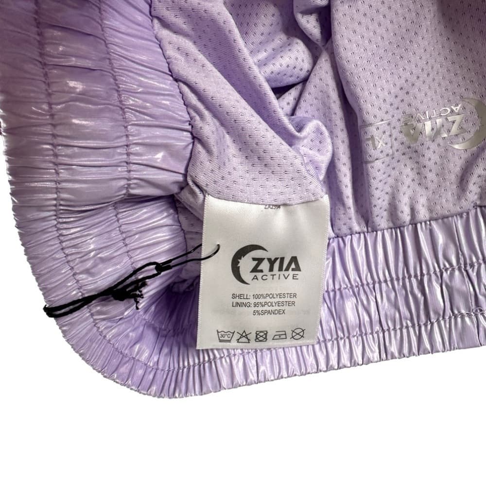 ZYIA Activewear Lilac Shine Summer Bomber Shorts Size XL - Thumbnail 3