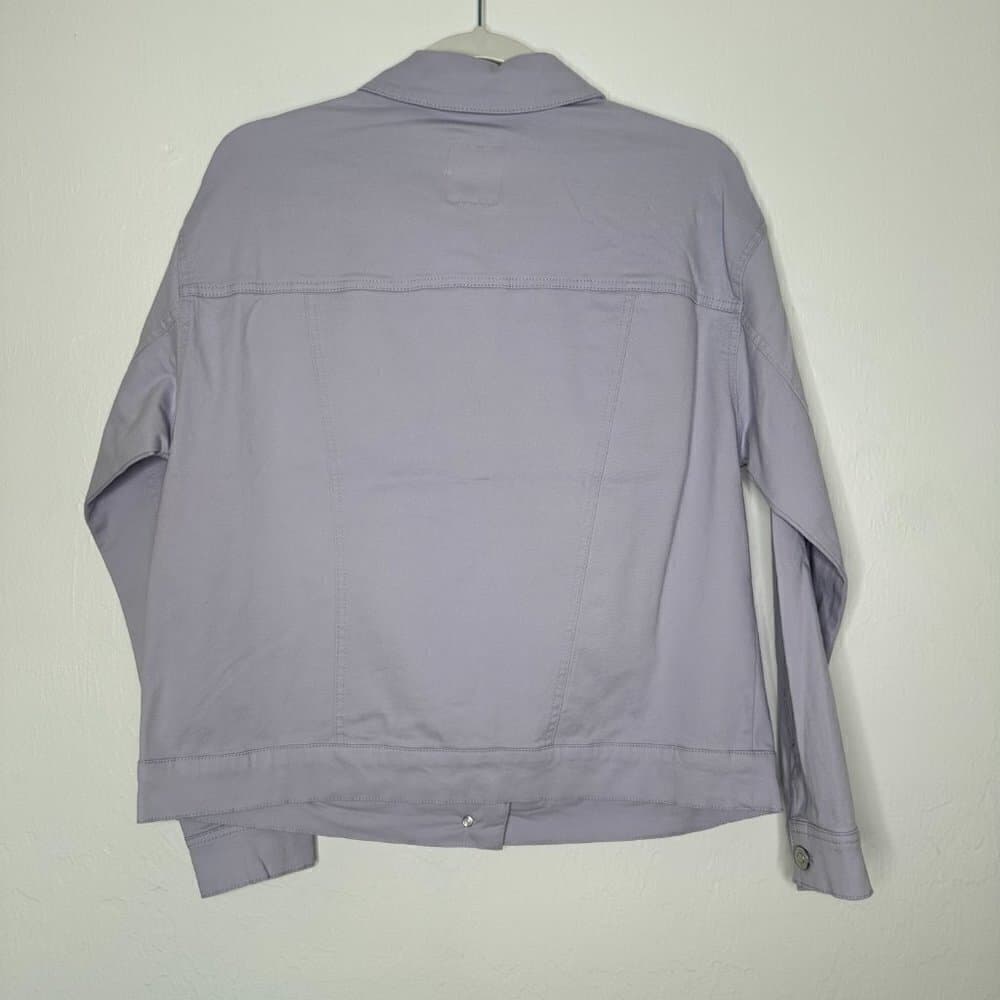 Wavvy Jacket Women Size M Purple Cotton Long Sleeve Pocket Collared Button Down - Thumbnail 4
