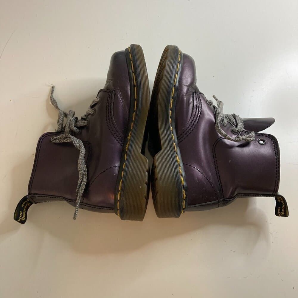 Dr Martin Purple Kids Lace Up Leather Boots Size 13 - Thumbnail 8