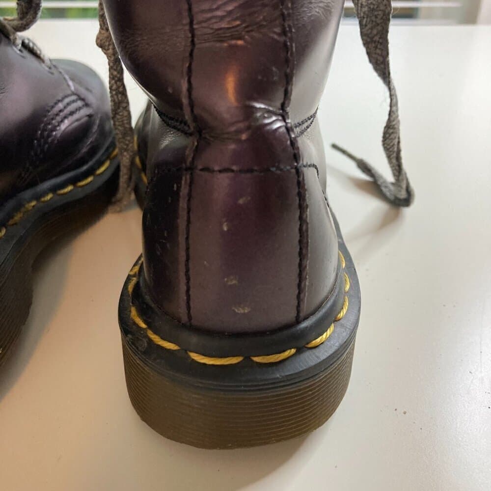 Dr Martin Purple Kids Lace Up Leather Boots Size 13 - Thumbnail 6