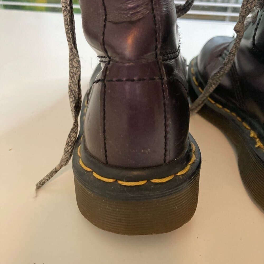 Dr Martin Purple Kids Lace Up Leather Boots Size 13 - Thumbnail 5