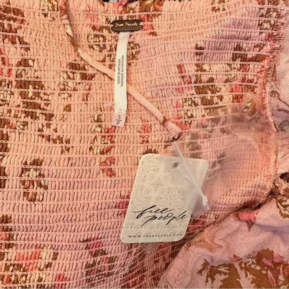 Nwt $98 FREE PEOPLE Hilary Floral Crop Top Pink Combo Size S - Thumbnail 7