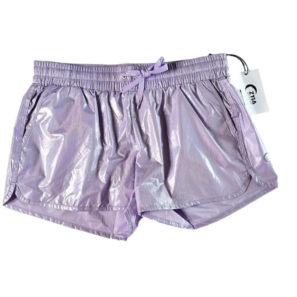 ZYIA Activewear Lilac Shine Summer Bomber Shorts Size XL - Thumbnail 2