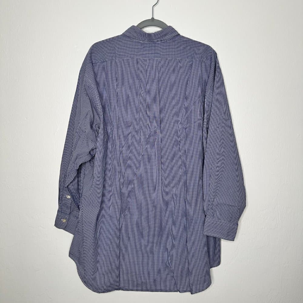 Ralph Lauren Purple Gingham Men's Long Sleeve Dress Shirt Size 17 1/2 32/33 - Thumbnail 3