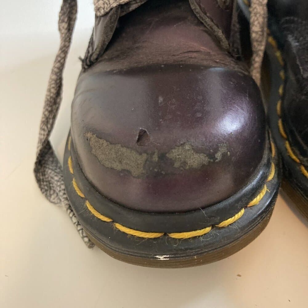 Dr Martin Purple Kids Lace Up Leather Boots Size 13 - Thumbnail 2