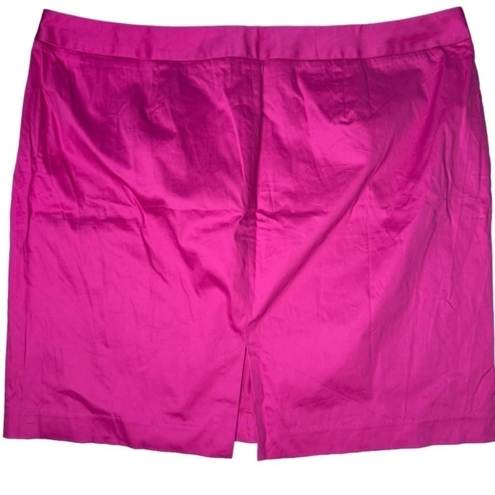 Lane Bryant Sz 24 Bright Pink Pencil Skirt Office Pin Up Flirty Barbie NEW - Thumbnail 2